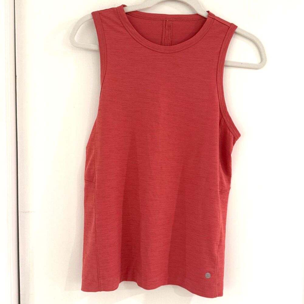 Calia Women's Small Split Back Muscle Tank Top Red Activewear Crew Neck